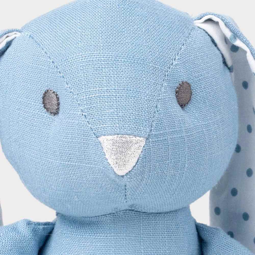 瑞典 Teddykompaniet Elina霧藍棉麻兔兔