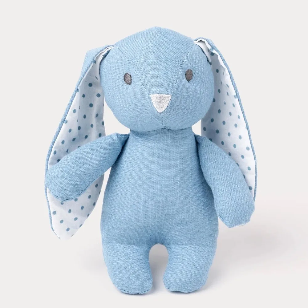 瑞典 Teddykompaniet Elina霧藍棉麻兔兔