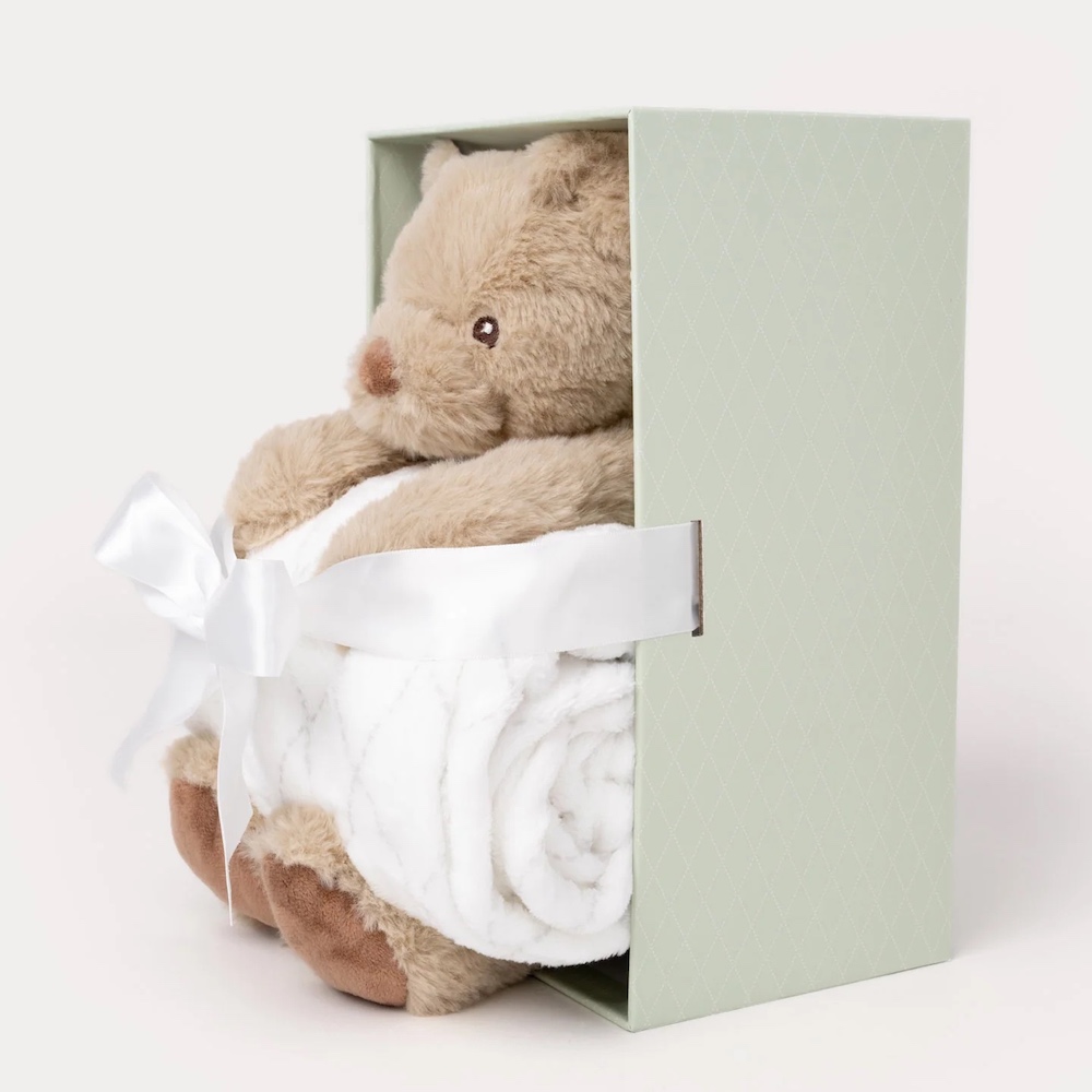 瑞典 Teddykompaniet Sven奶茶熊毯子禮盒