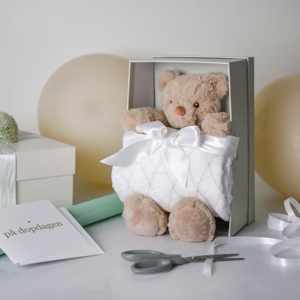 瑞典 Teddykompaniet Sven奶茶熊毯子禮盒