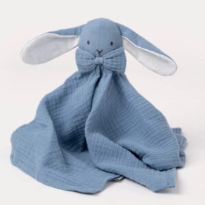 瑞典 Teddykompaniet 霧藍重紗兔兔安撫巾