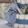 瑞典 Teddykompaniet 霧藍重紗兔兔安撫巾