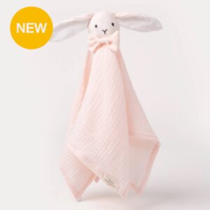 瑞典 Teddykompaniet 蜜桃粉重紗兔兔安撫巾