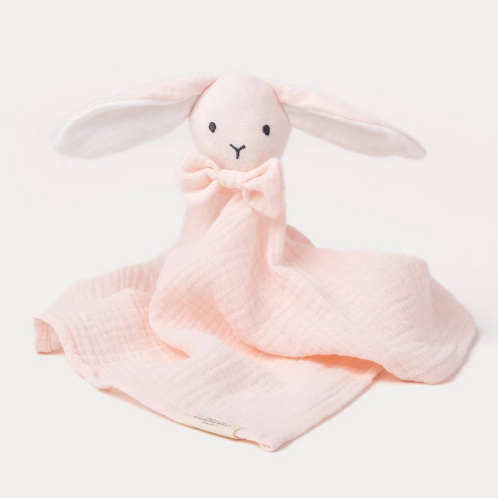 瑞典 Teddykompaniet 蜜桃粉重紗兔兔安撫巾