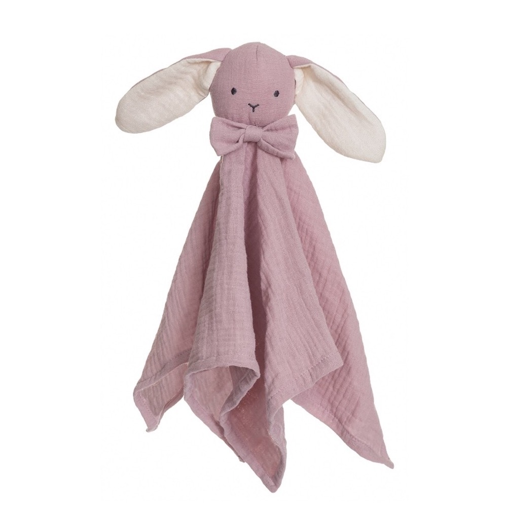 瑞典 Teddykompaniet 粉霧重紗兔兔安撫巾